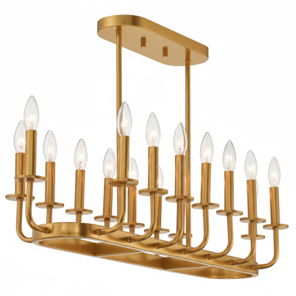 Noir Linear 14-Light Dining Chandelier